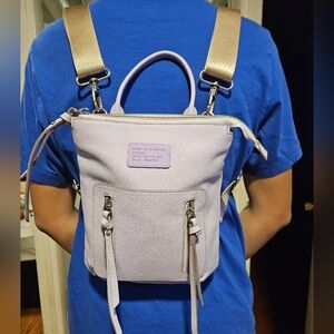 Chic Lilac Backpack with Gold Straps